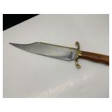 Fixed-Blade Knife with Brass Guard