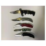 Five Folding and Fixed Knives