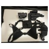 Polymer, nylon and shoulder holster lot of 3