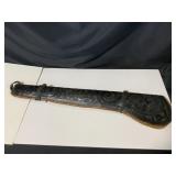 Black Hand-Tooled Leather Rifle Scabbard
