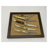 Framed Collection of Folding Knives
