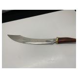 Curved Blade Knife with Wood Handle