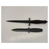 Two Fixed-Blade Knives, Metal and Plastic