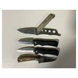 Folding and Fixed Blade Knives Lot of 4