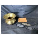 Brass Spittoon with Rifle Buttplates