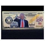 Trump U.S. Army 250th Gold $100 Bill