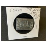 One Stamp .999 Silver 6.55 gm