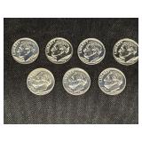 (7) 90% Silver Proof Dimes