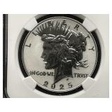 2025-S Reverse Proof Peace Dollar PF 69 CASED
