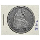 1858-P Seated Liberty Silver Half Dollar