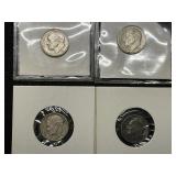 (4) Roosevelt Dimes 1951-S, 1953-S, 1960-D, 1965-P