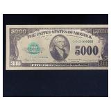 Gold .999999 $5,000 Bill
