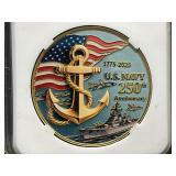 U.S. Navy 250th Commemorative Coin CASED