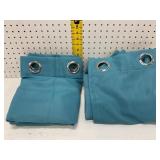 Two Blue Polyester Curtains