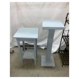 Light Blue Wood Plant Stands