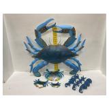 Metal Crab Decor and Cast Iron Pulls