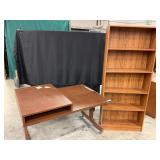 Pressed Board Bookshelf and Rolling Desk