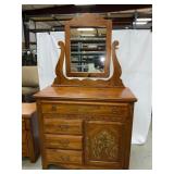 Dresser with Mirror and Floral Accents