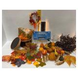 Fall Decor Lot with 8 Light Strands