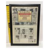 Framed Collage of Cincinnati Reds Headlines