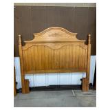 Carved Wood Queen/King Headboard with Rails
