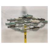 Metal Wall Sculpture of Fish School