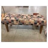 Upholstered Bench with Patchwork Design