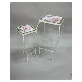 Metal Tile-Top Accent Tables