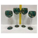 4 Mosaic Stemmed Glasses