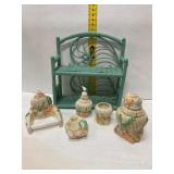 Bathroom Decor Set with Shelf, Seashell Design