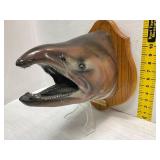 Salmon Head Wall Mount on Wood Plaque