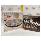 Crystal Lazy Susan and Silver Hostess Set