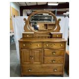 Oak Dresser with Detachable Mirror