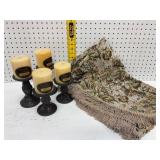 Floral Tablecloth and Candle Set