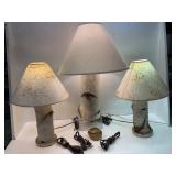 Three Birchwood Table Lamps