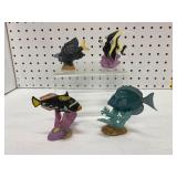 Four ï¿½The Jeweled Oceanï¿½ Fish Figurines