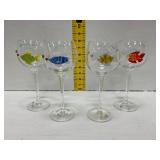 4 Fish-Themed Glass Wine Glasses