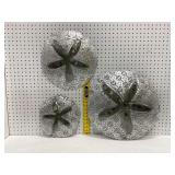 3 Metal Sea Shell Wall Art