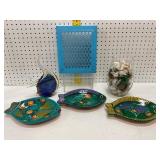 Decorative Sea-Themed Lot with Ceramic Fish
