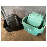 4 Plastic Storage Totes with Lids