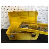 Yellow Plastic Toolbox with Tools