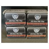 4 NEW Boxes MFS .223 REM FMJ 55 Grain Ammo