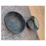 Two Large Cast Iron Utility Tubs