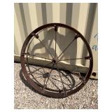 Large Rustic Metal Wagon Wheel