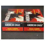 2 NEW American Eagle 9mm Luger 115 & 124 Grain