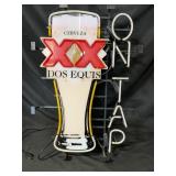 Dos Equis XX Neon beer sign with On Tap Accent