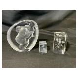 Mats Jonasson Swedish Glass Art Koala, Turtles