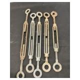 Set of 5 steel turnbuckles