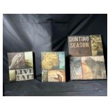 Three Wildlife Canvas Hunting Panels for Decor