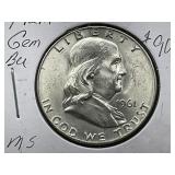 1961-D Franklin Silver Half Dollar